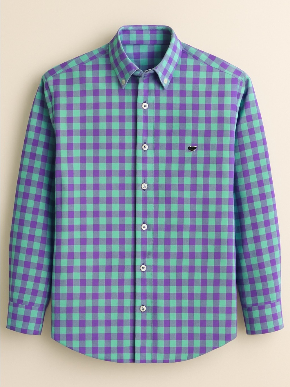 Vineyard Vines Green & Purple Gingham Button-Down Shirt